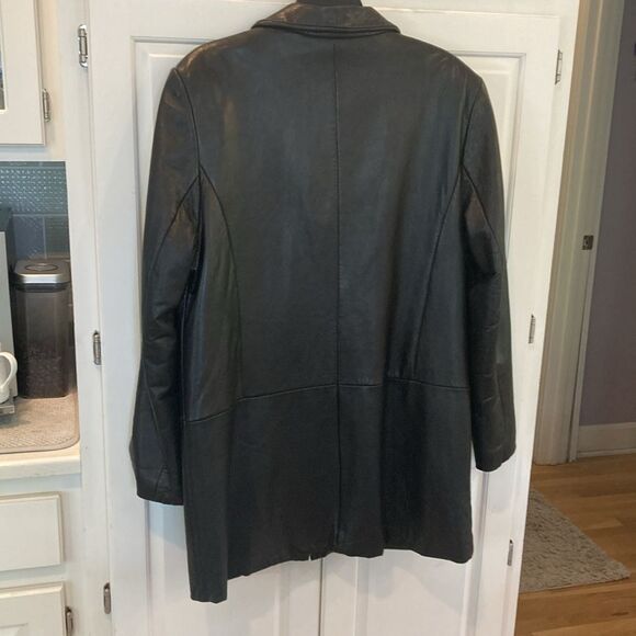LNR Black Leather Zip Up Thermal Jacket Large - Picture 3 of 12